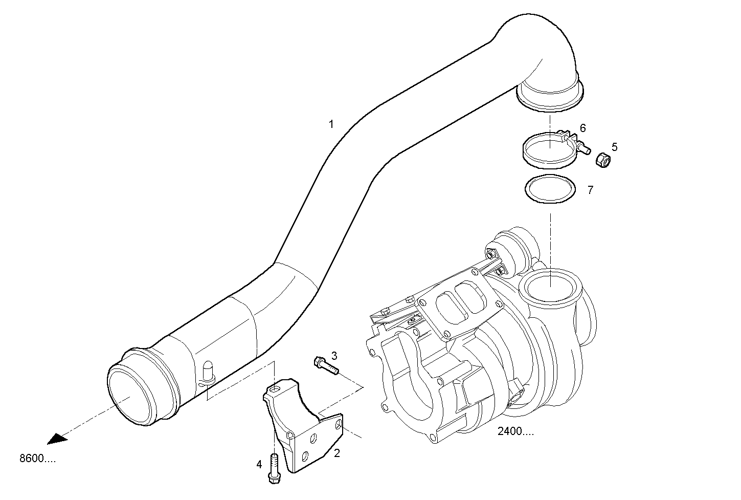 SUPERCHARGING LINES - F4AE0682C*C151 NEF 6 electron. - EURO 3 parts diagram