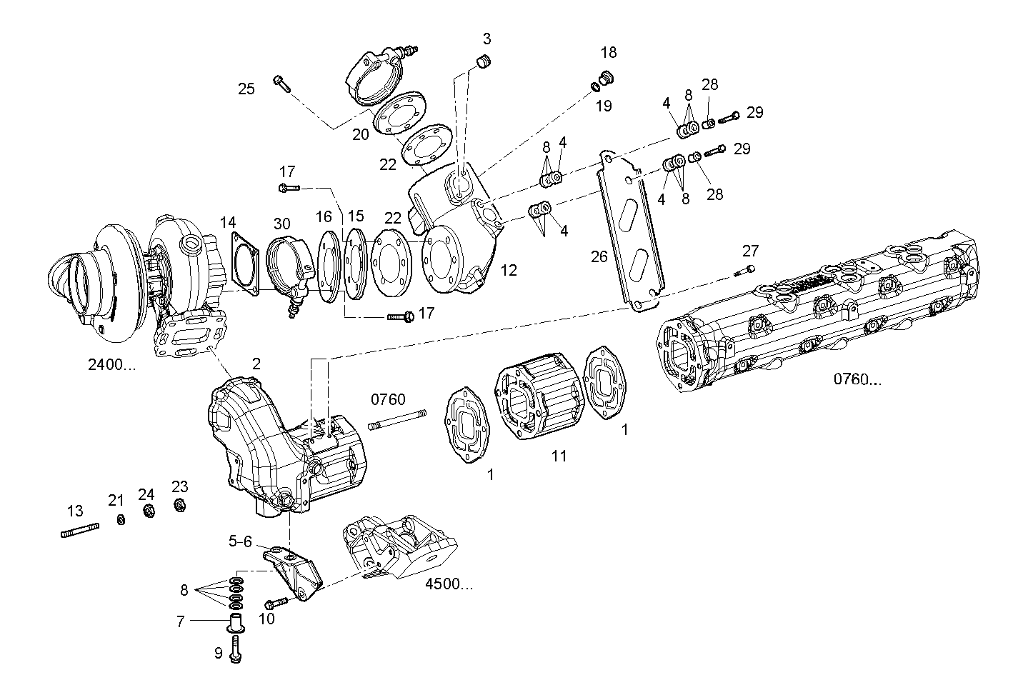 SUPERCHARGING LINES - V08ENTM12.10B210 VECTOR 8 parts diagram