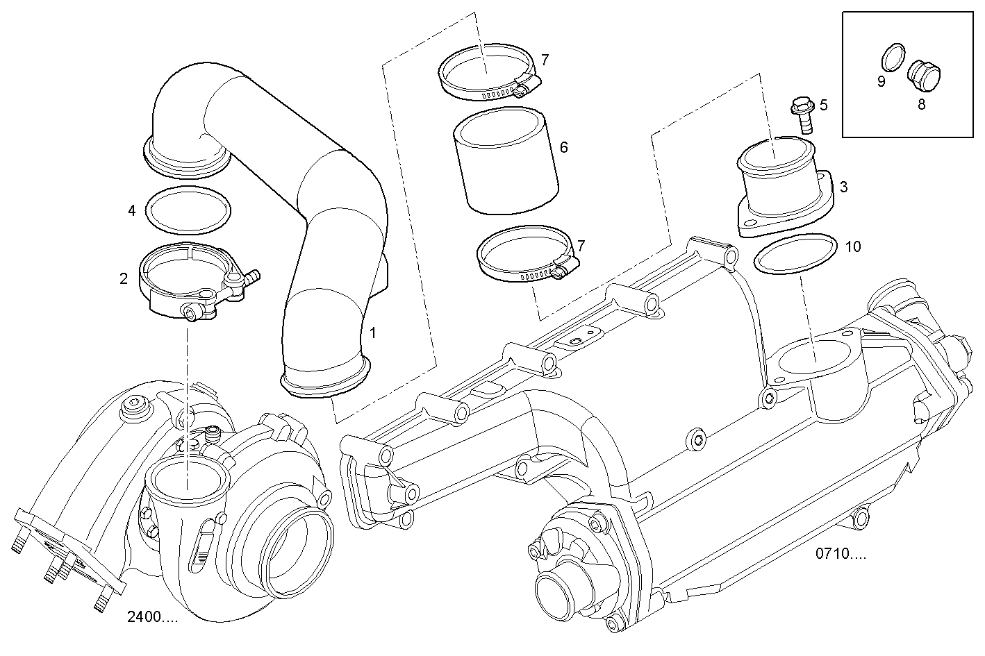 SUPERCHARGING LINES - S30ENTM23.10 SOFIM HPI 3.0L parts diagram