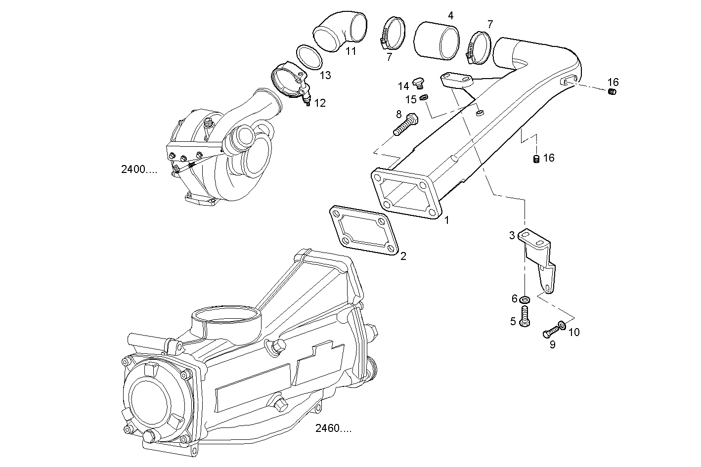 SUPERCHARGING LINES - N67ENTM45.10 NEF 6 electron. parts diagram