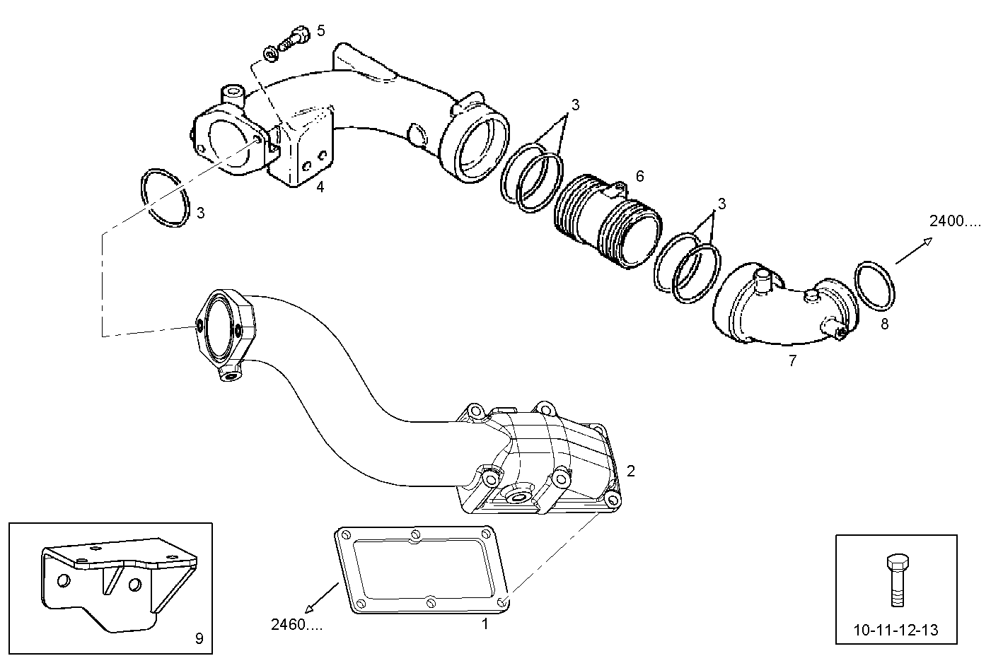 EXIT AIR PIPE - C78ENSM20.30 CURSOR 8 parts diagram