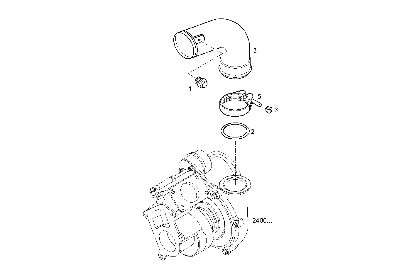 EXIT AIR PIPE - F4BE0641A*G102 NEF 6 CNG parts diagram
