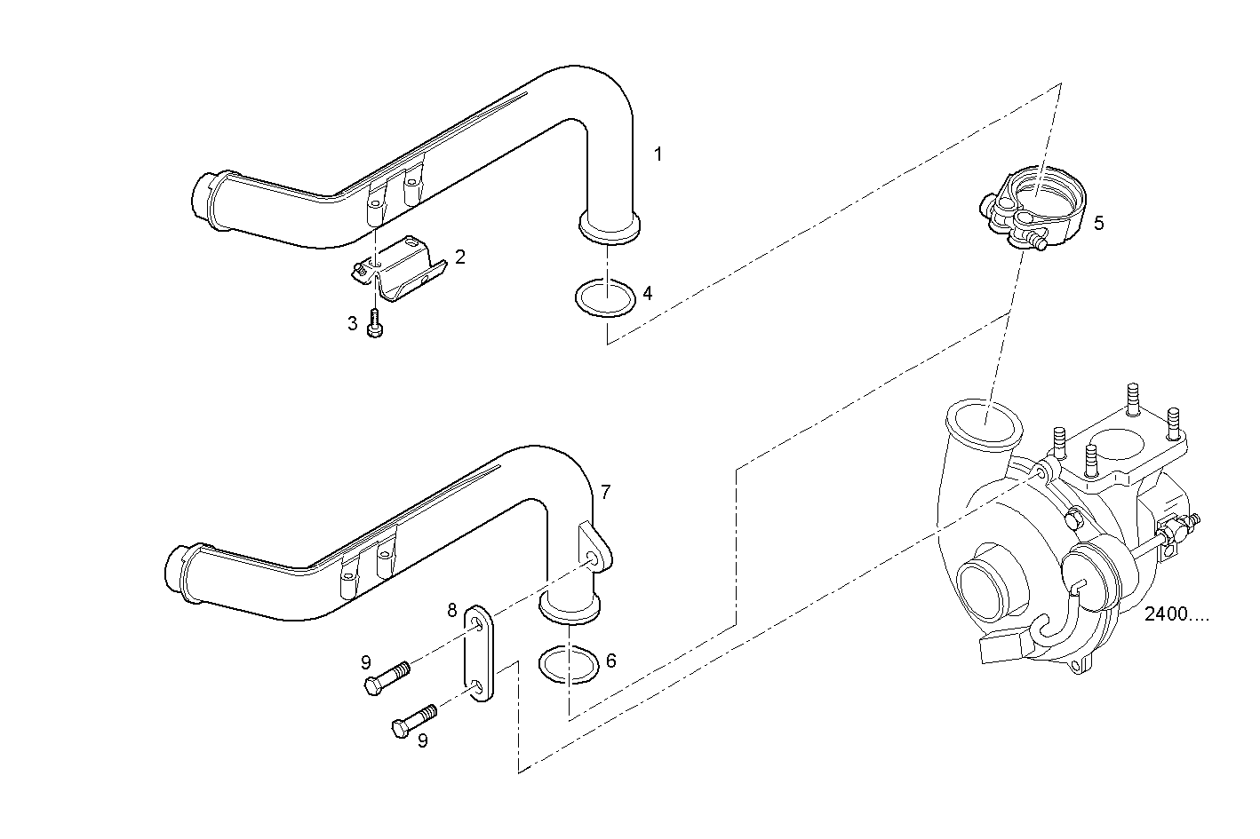 EXIT AIR PIPE - F1AE0481L*A001 SOFIM HPI 2.3L - TIER 2 parts diagram