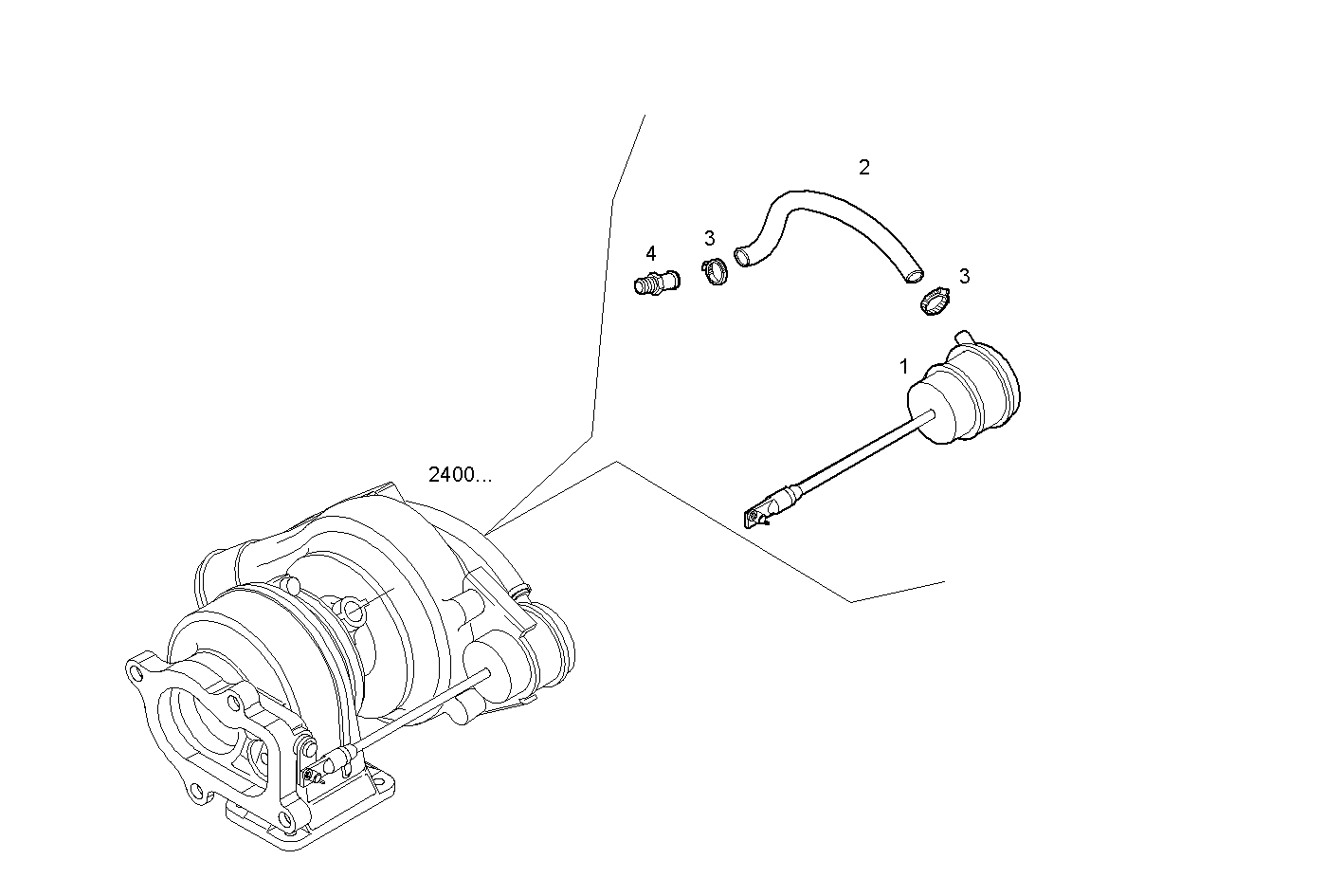 TURBOCHARGER - N45MNSE88.01 NEF 4 mechanic. parts diagram