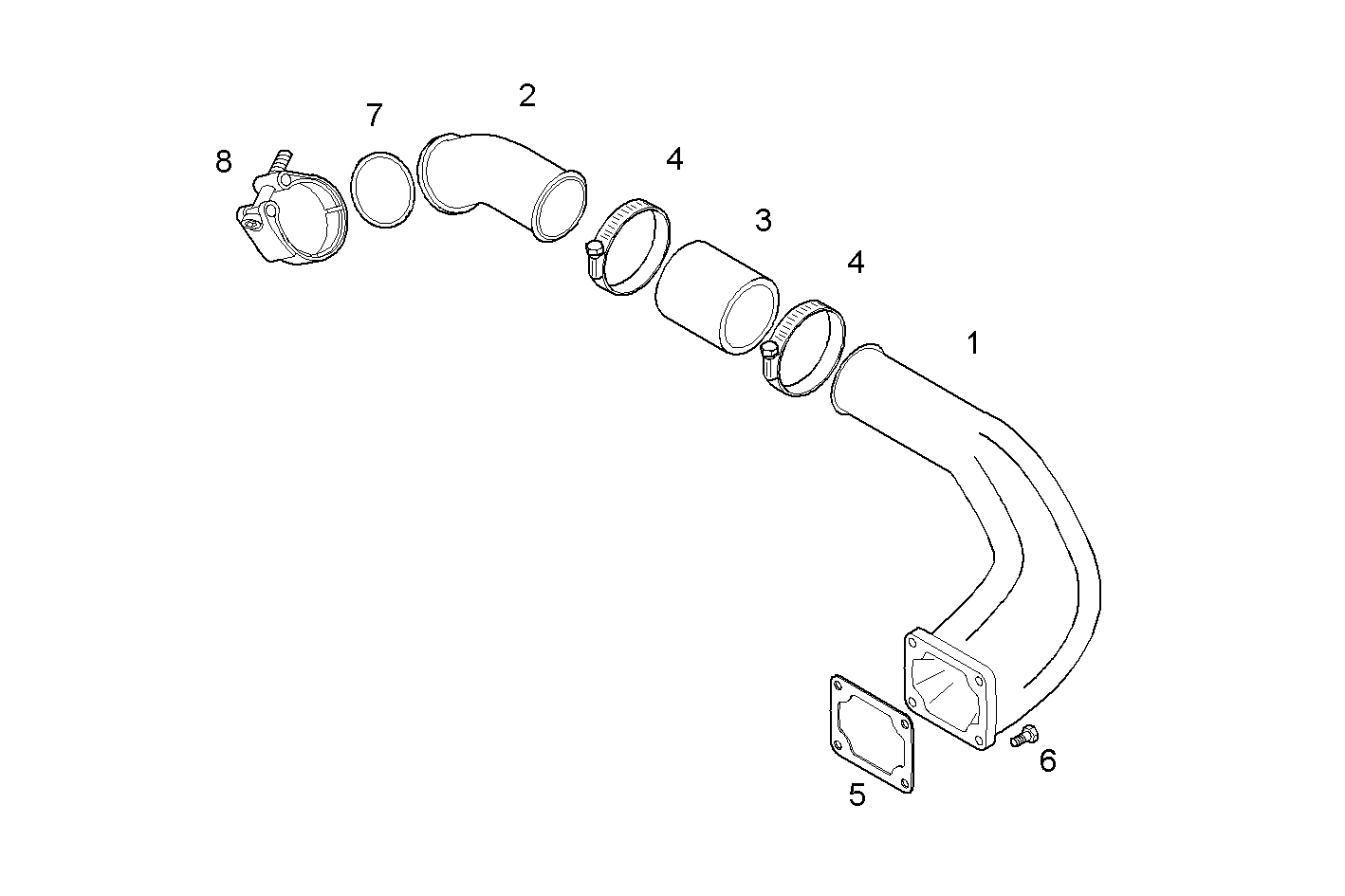 EXIT AIR PIPE - N67MNTF40.01 NEF 6 mechanic. parts diagram