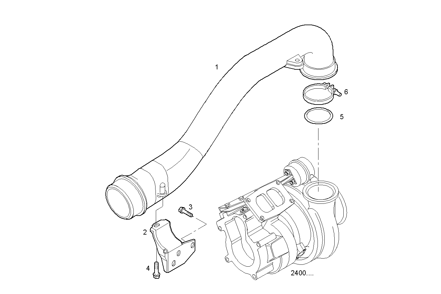 EXIT AIR PIPE - F4AE3481D*P103 NEF 4 electron. - EURO 4 parts diagram