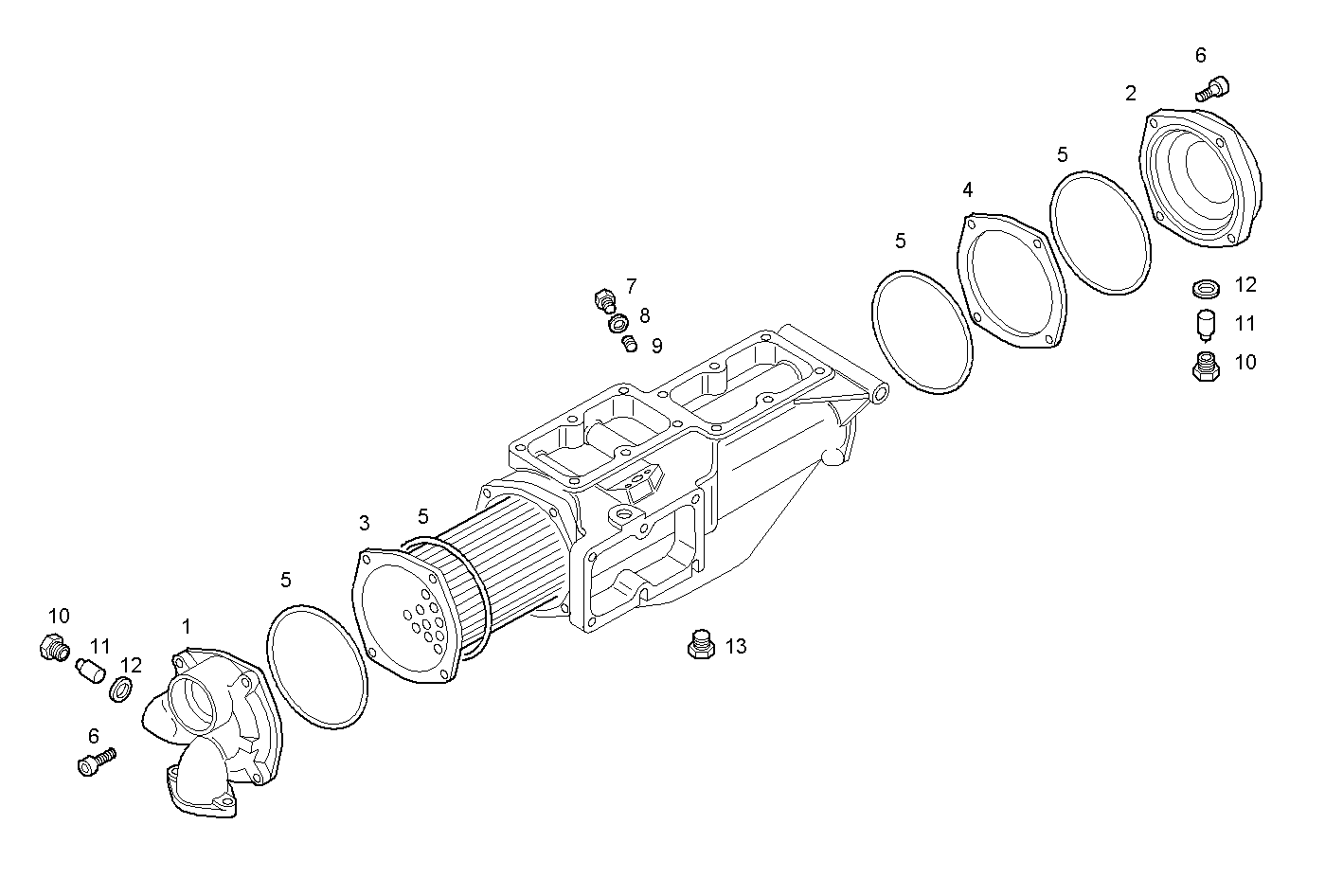 AIR - WATER HEAT EXCHANGER (COMPONENTS) - C13ENTM77.10 CURSOR 13 parts diagram