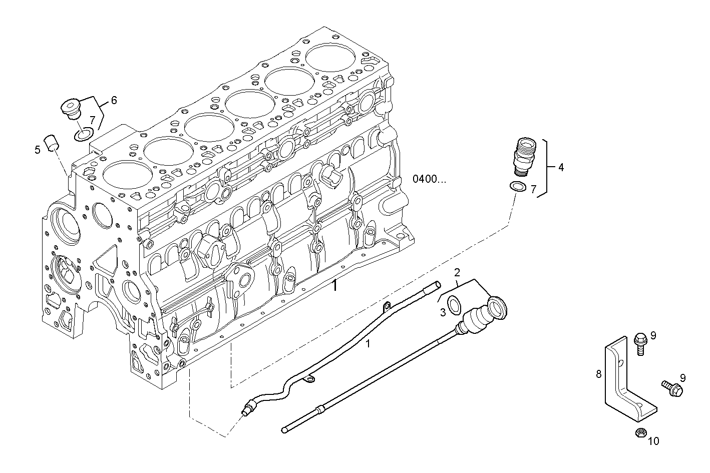 OIL DIPSTICK & FILLER PIPE - N60MNTG26.00A002 NEF 6 CNG parts diagram