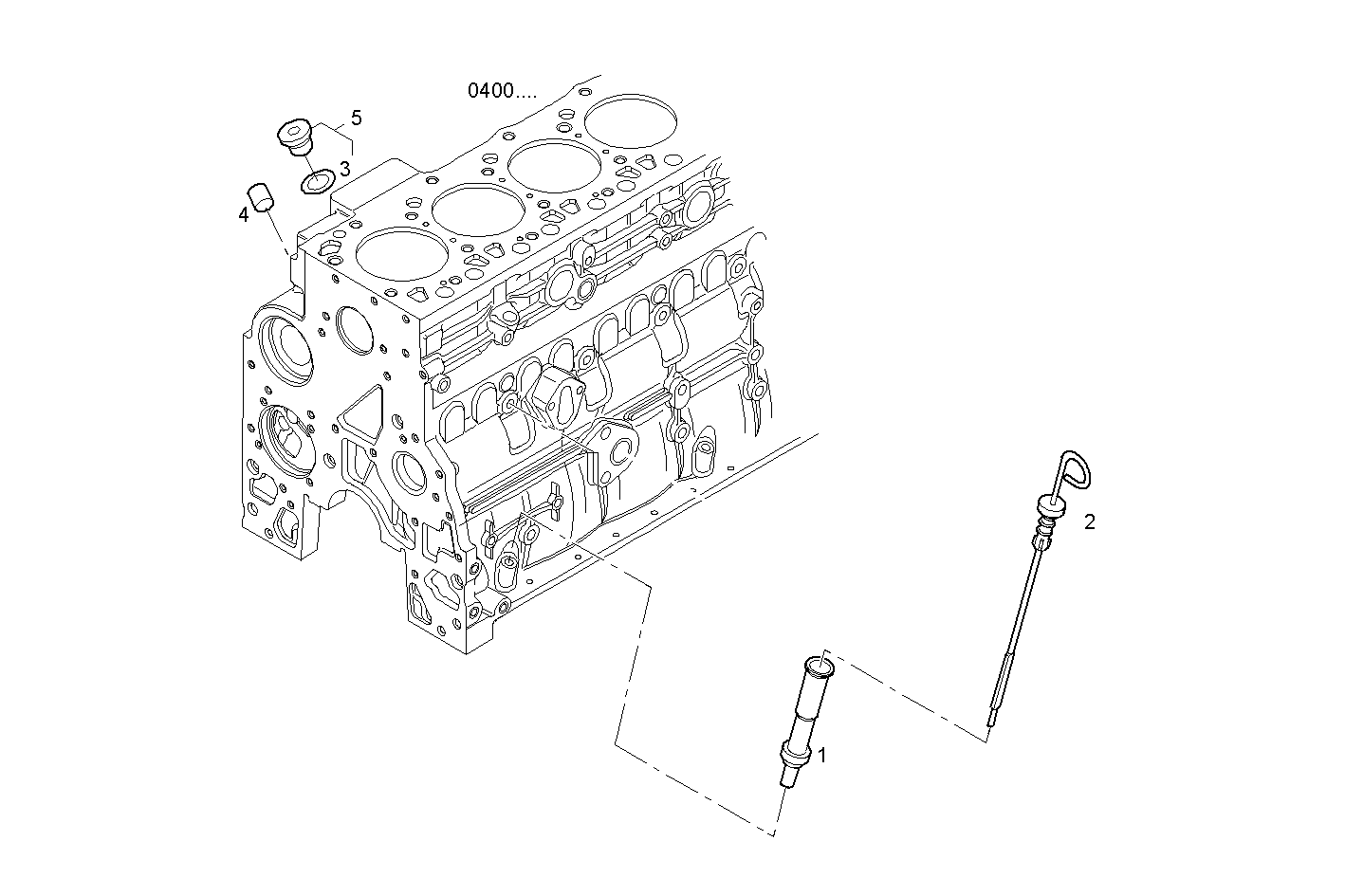 OIL DIPSTICK & FILLER PIPE - F4GE0404B*D650 NEF 4 mechanic. - TIER 2 parts diagram