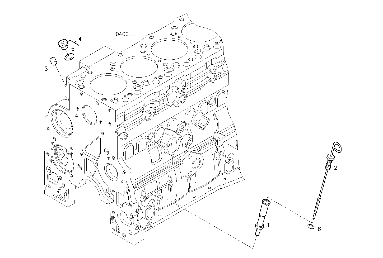 OIL DIPSTICK & FILLER PIPE - N67MNSI80.00 NEF 6 mechanic. parts diagram