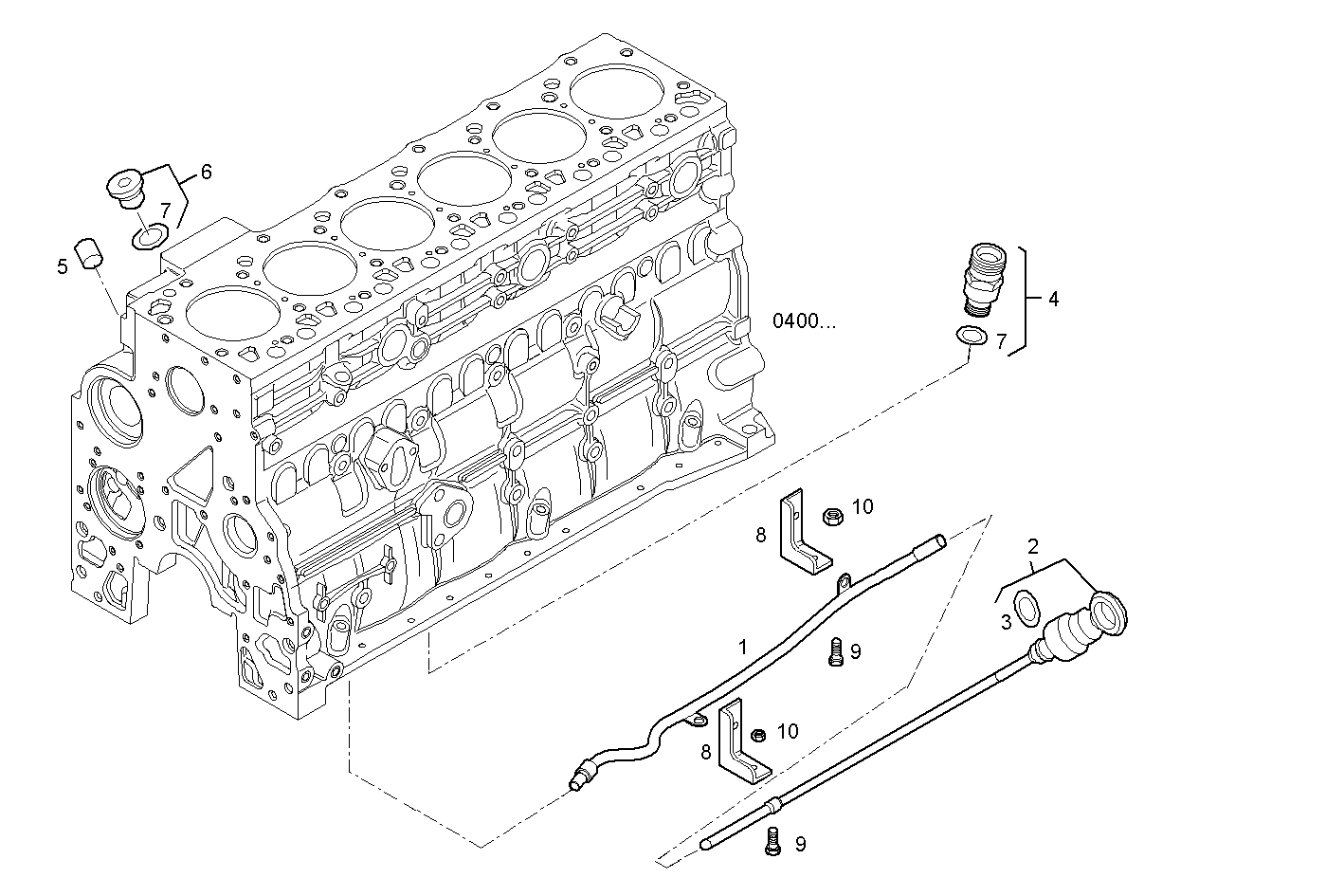 OIL DIPSTICK & FILLER PIPE - F4AE3682F*P101 NEF 6 electron. - EURO 4 parts diagram