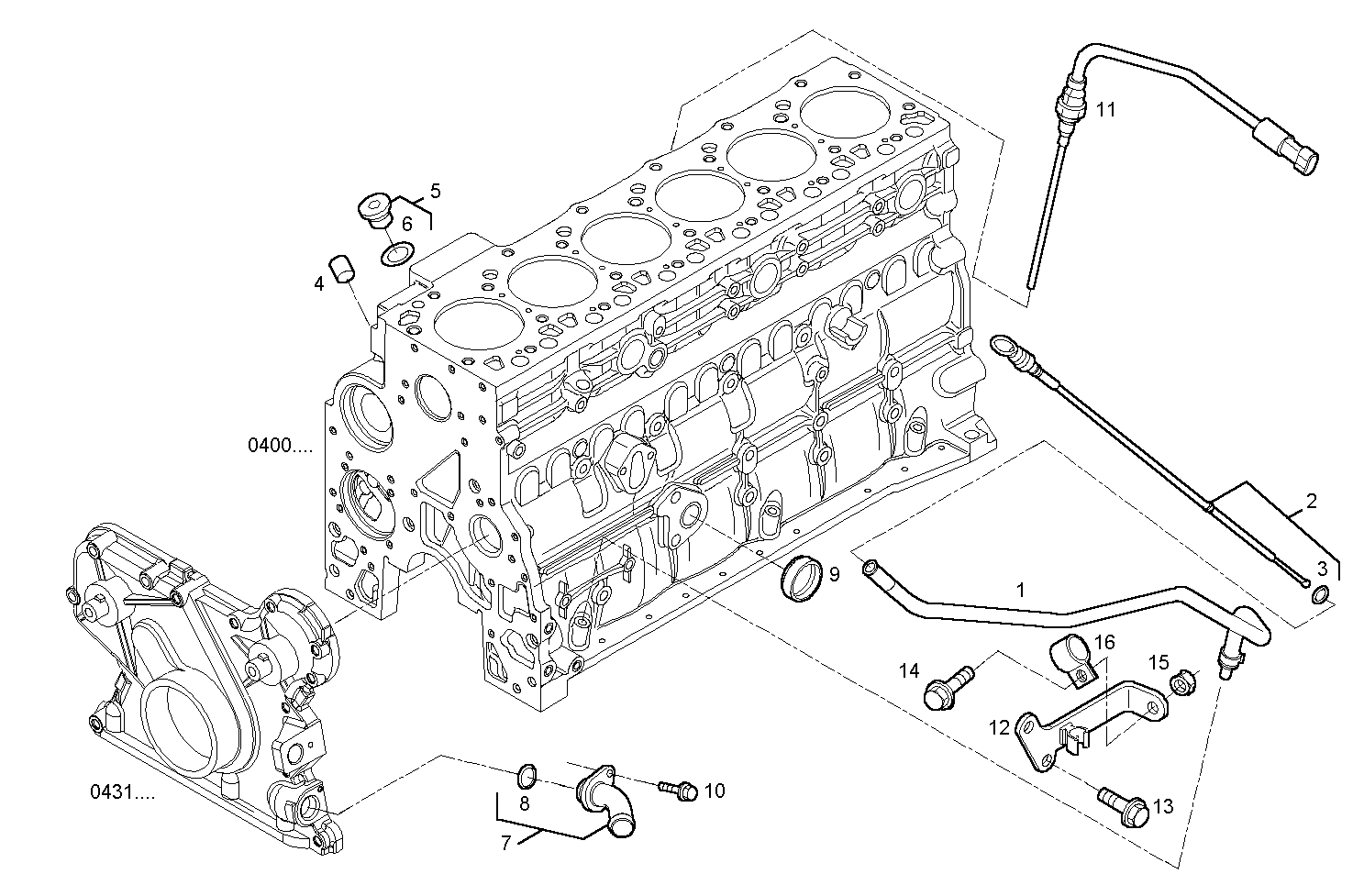 OIL DIPSTICK - F4AE0681D*C150 NEF 6 electron. - EURO 3 parts diagram