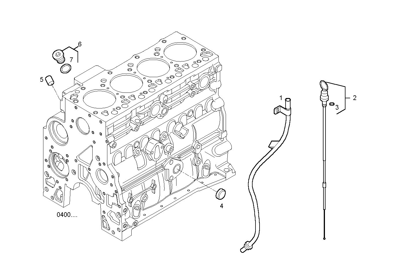 OIL DIPSTICK - N40ENTC21.00A010 NEF 4 electron. - EURO 3 parts diagram