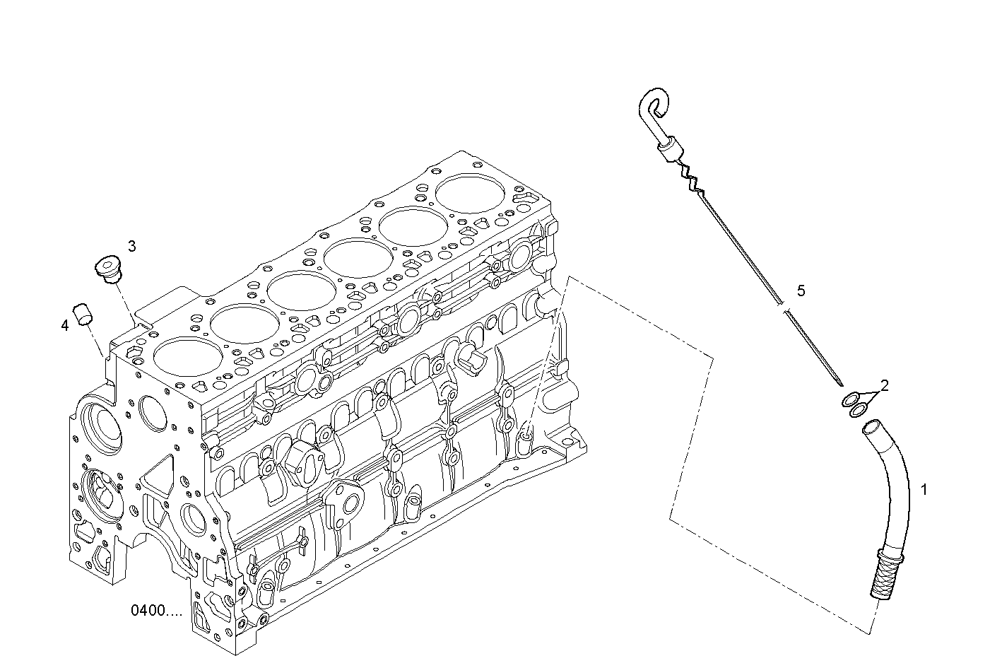 OIL DIPSTICK - F4AE0685A*F100 NEF 6 electron. parts diagram