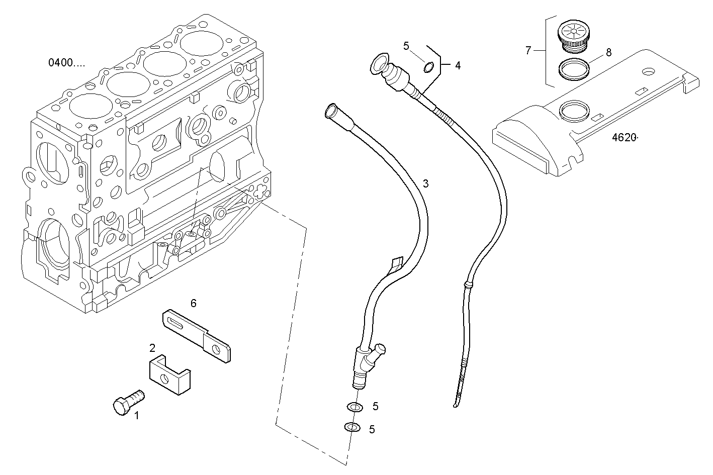 OIL DIPSTICK - 8140.43F.3800 8140.43 parts diagram