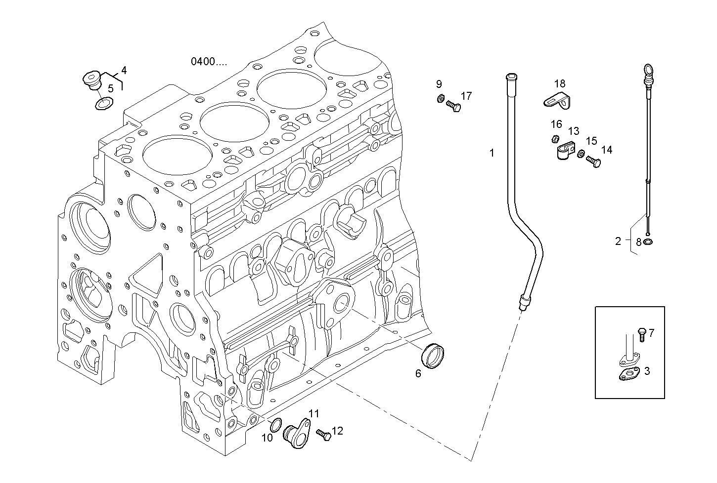 OIL DIPSTICK - N40ENTM25.10 NEF 4 electron. parts diagram
