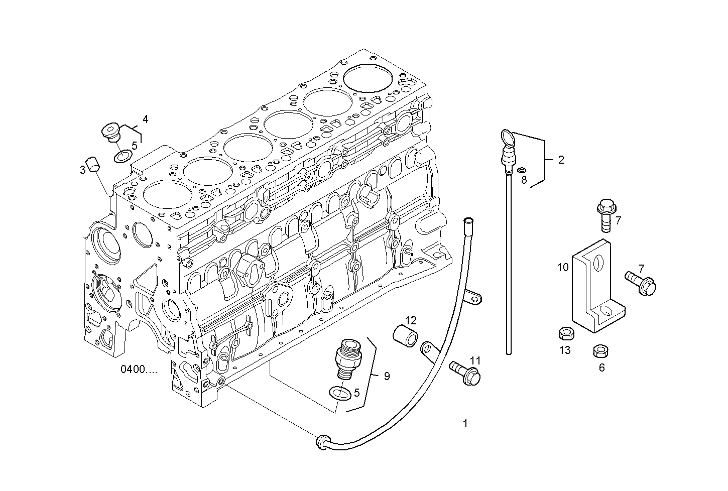 OIL DIPSTICK - F4AE0682C*C119 NEF 6 electron. - EURO 3 parts diagram
