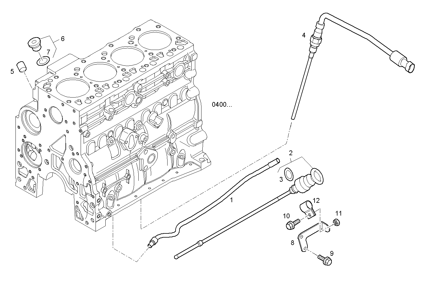 OIL DIPSTICK - F4AE0481A*C103 NEF 4 electron. - EURO 3 parts diagram