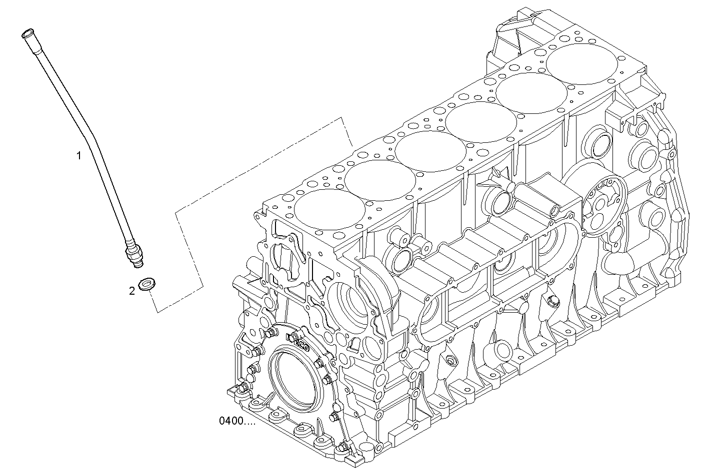 OIL DIPSTICK PIPE - GECURSOR250E.1R990 CURSOR 8 parts diagram
