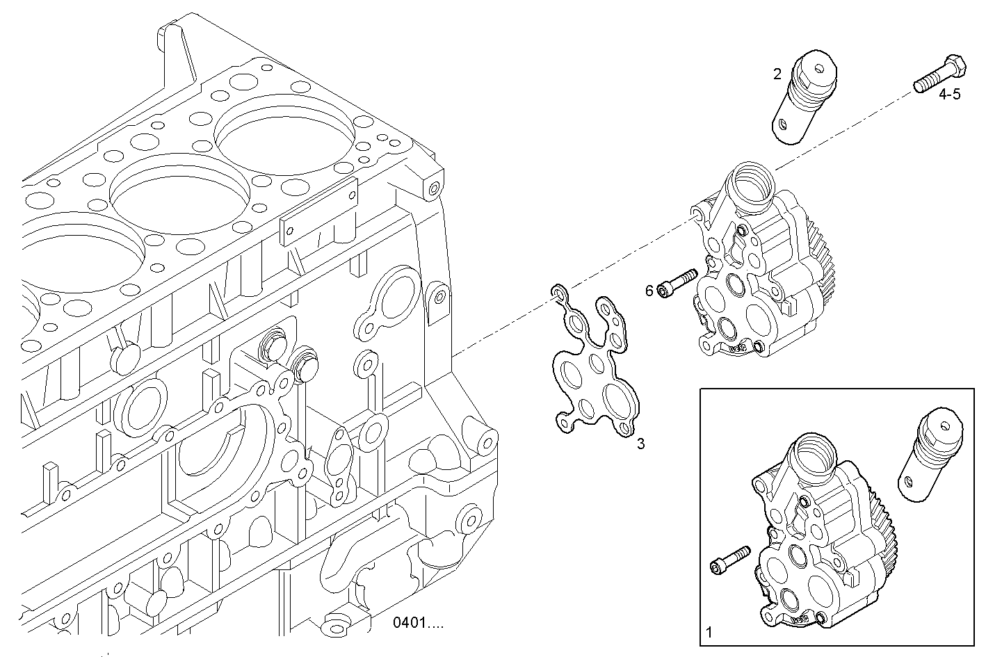 OIL PUMP - F3AE9685A*E001 CURSOR 10 - TIER 3 parts diagram