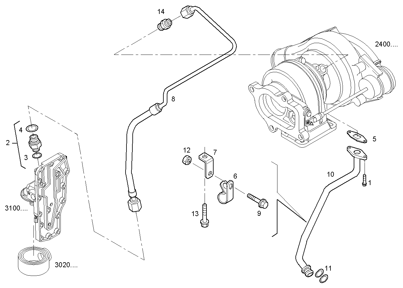 LUBE OIL LINES - F4GE0454A*D655 NEF 4 mechanic. - TIER 2 parts diagram