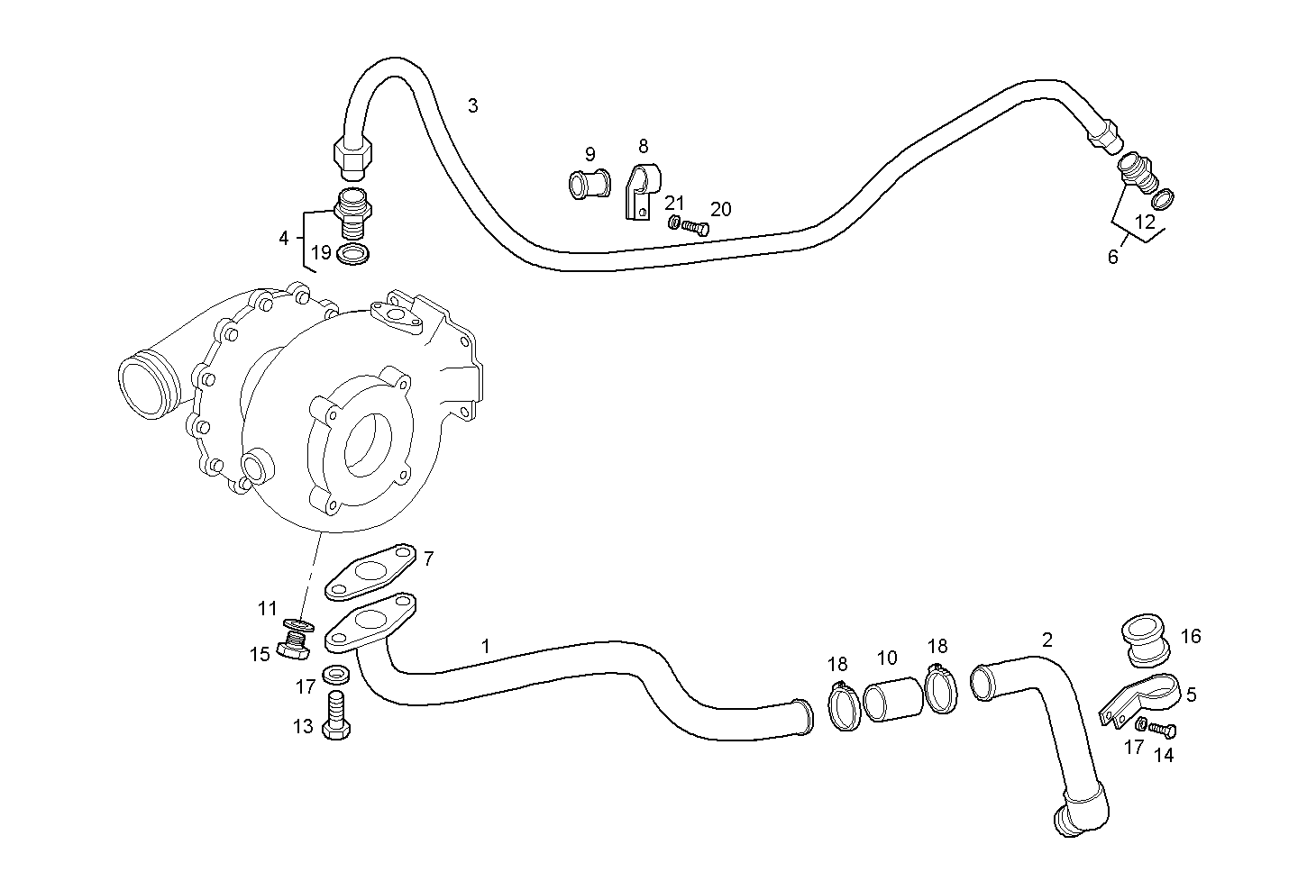 LUBE OIL LINES - N40ENTM25.10 NEF 4 electron. parts diagram