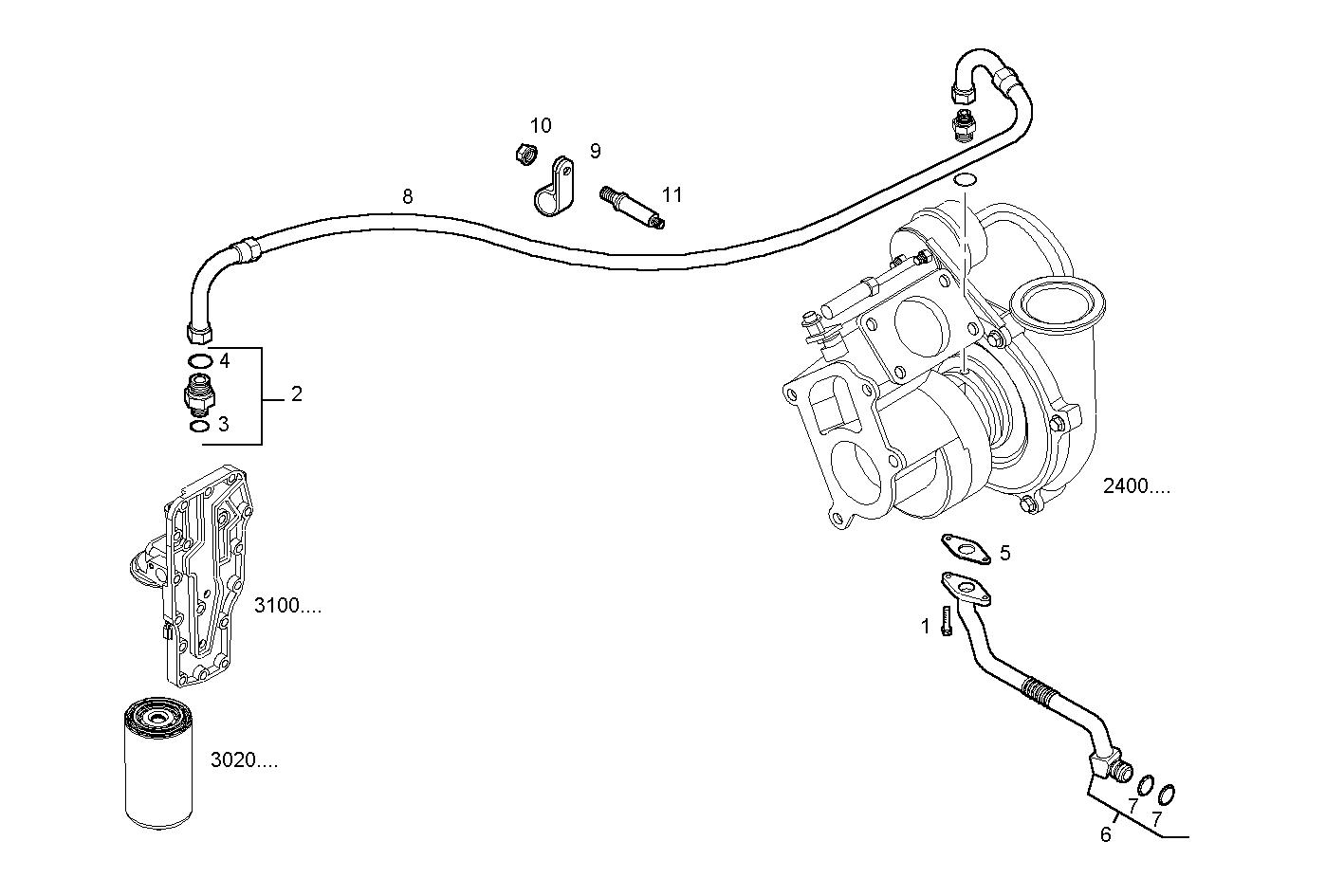 LUBE OIL LINES - F4GE0684G*D602 NEF 6 mechanic. - TIER 2 parts diagram