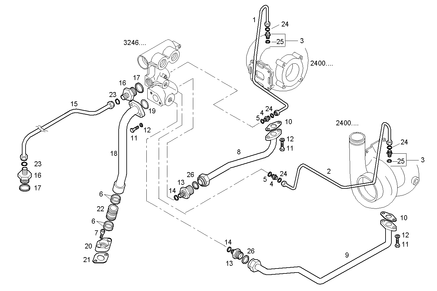 LUBE OIL LINES - C13ENTM77.10 CURSOR 13 parts diagram