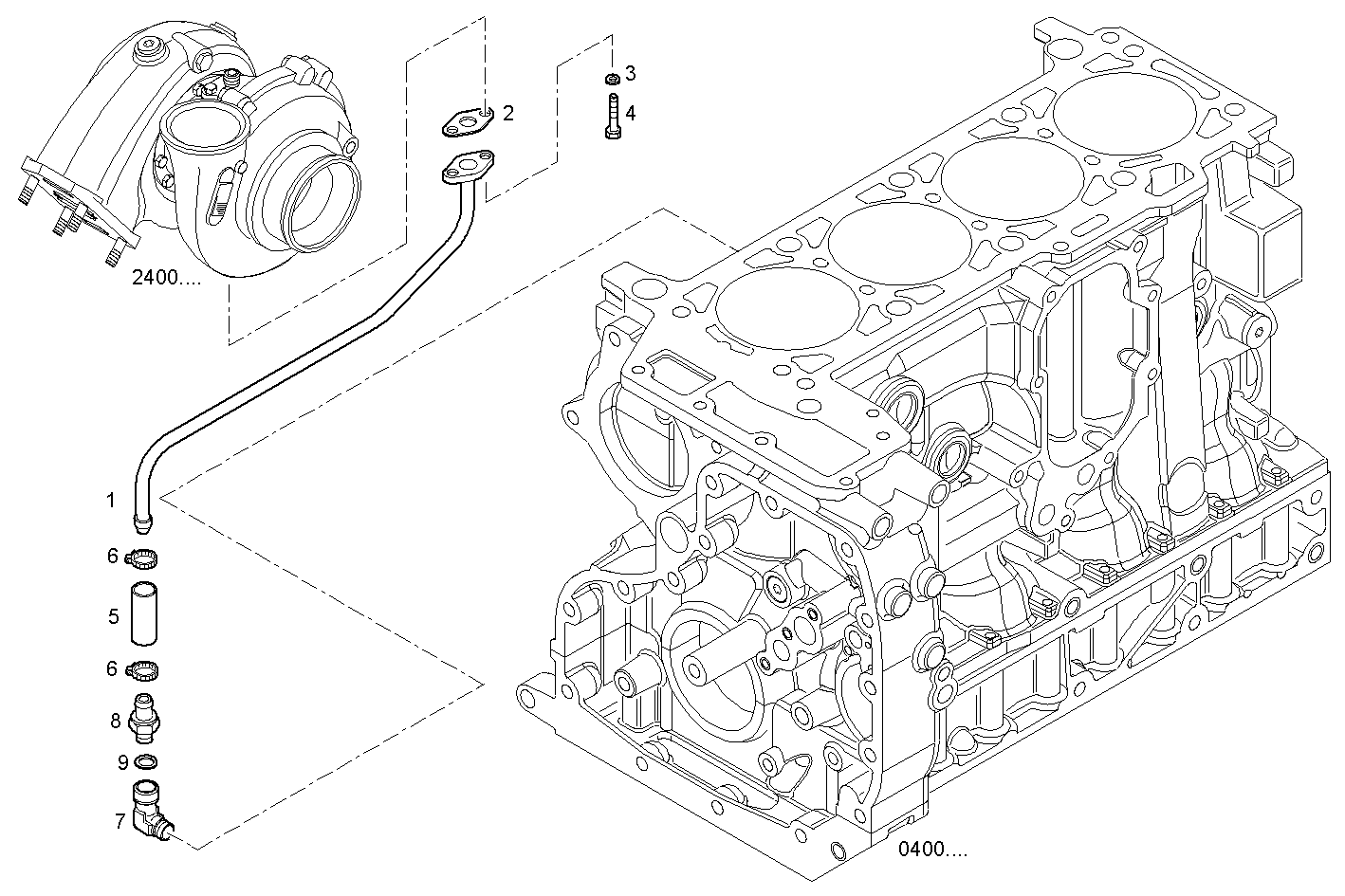 LUBE OIL LINES - S30ENTM23.10 SOFIM HPI 3.0L parts diagram