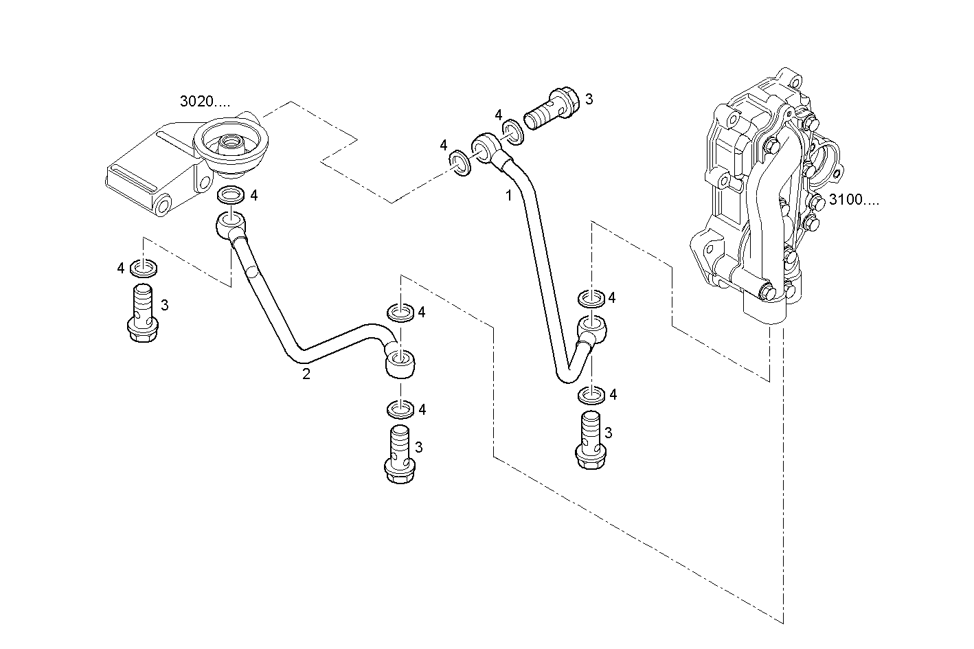 LUBE OIL LINES - S30ENTM23.10 SOFIM HPI 3.0L parts diagram