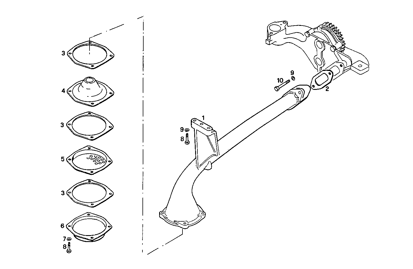 LUBE OIL LINES - PU8281SI10.00A103 PU8281SI10 parts diagram