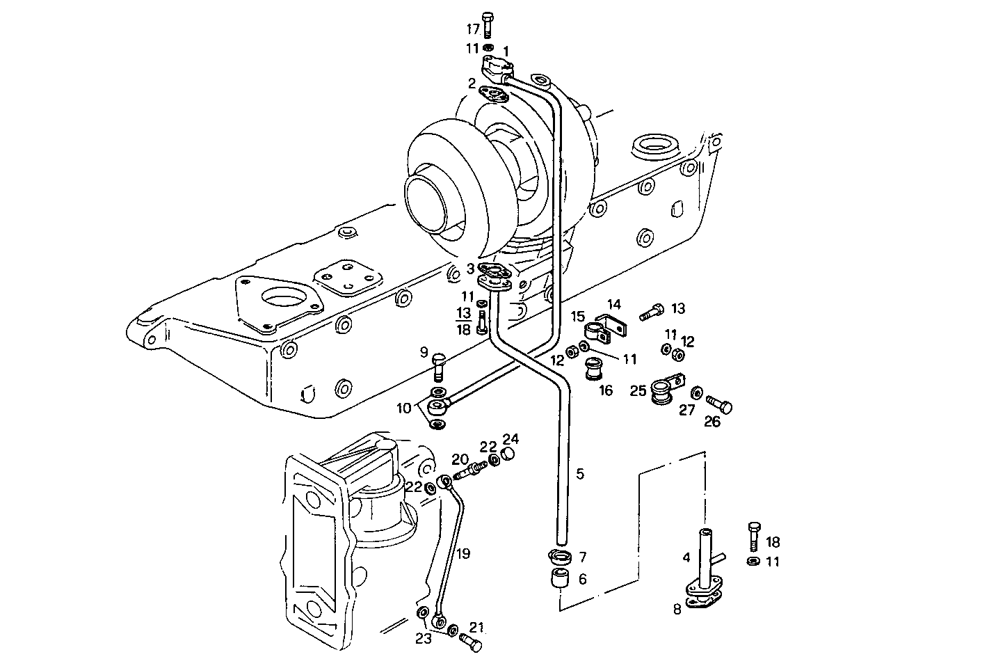 LUBE OIL LINES - 8361SRM40.00 8361SRM40 parts diagram