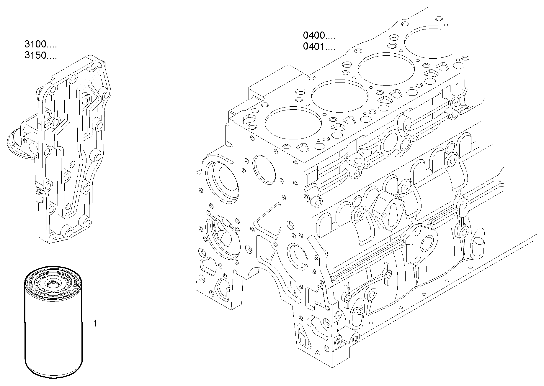 OIL FILTERS - GENEF200E.A71M NEF 6 electron. parts diagram