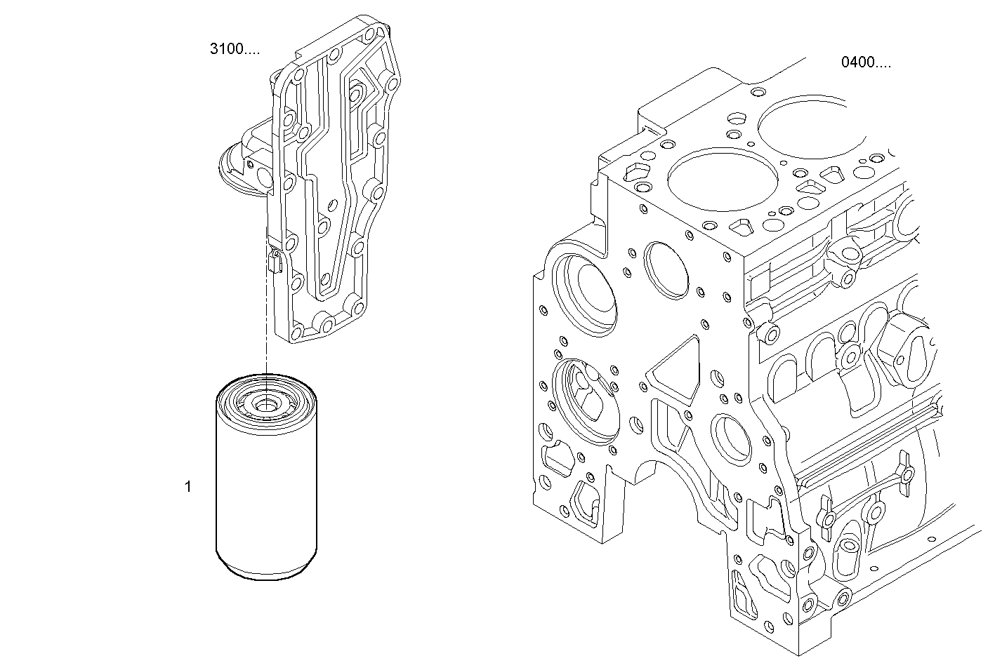 OIL FILTERS - F4GE0404B*D650 NEF 4 mechanic. - TIER 2 parts diagram