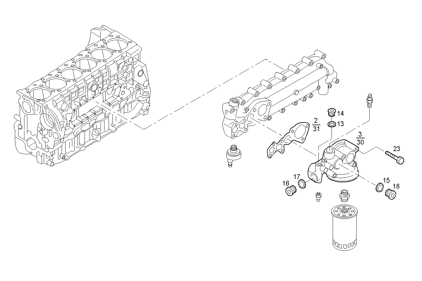 HOUSING OIL - C78ENTC26.00A004 CURSOR 8 - EURO 3 parts diagram