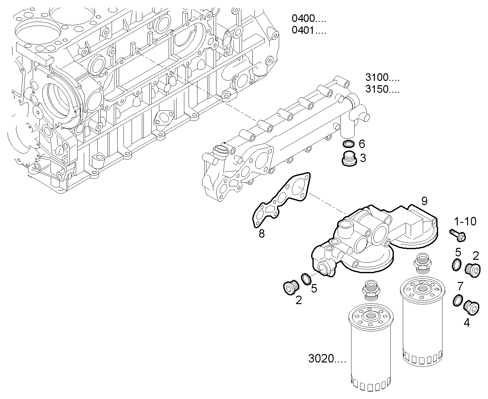 HOUSING OIL - GECURSOR400E.A551 CURSOR 13 parts diagram