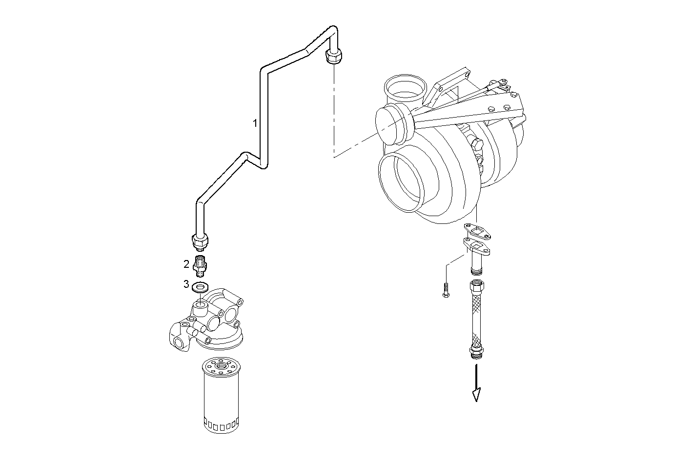 OIL DELIVERY LINE - F2BE0642A*A003 CURSOR 8 CNG parts diagram