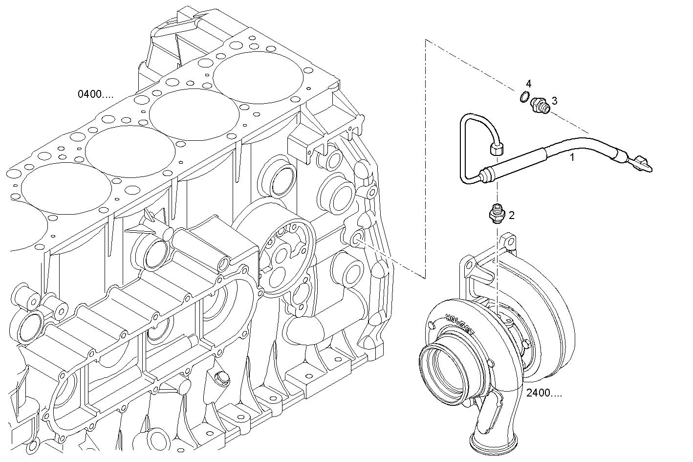 OIL DELIVERY LINE - F2CE9687C*E001 CURSOR 9 - TIER 3 parts diagram