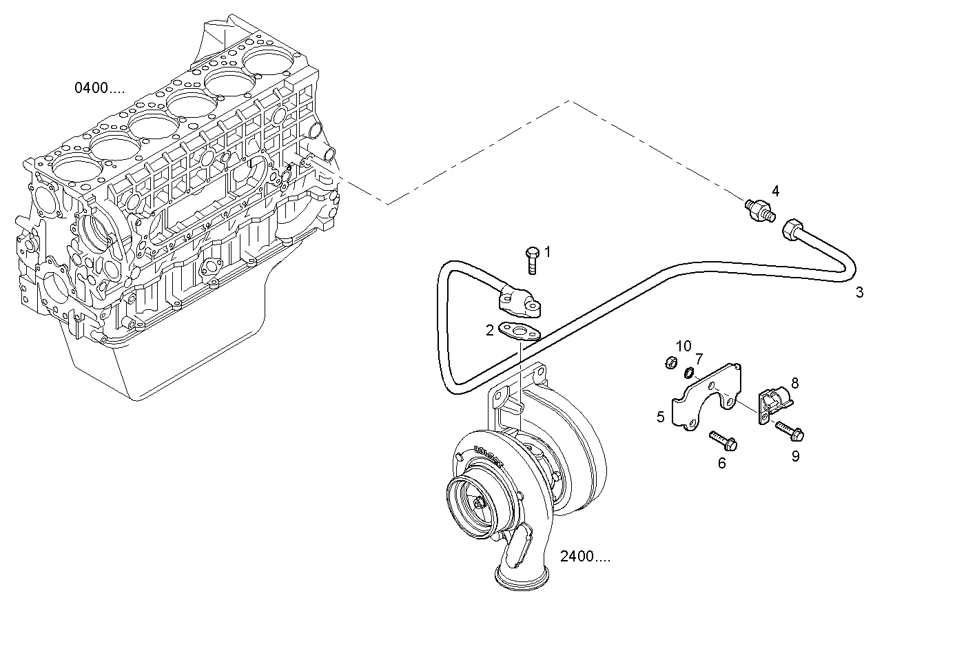 OIL DELIVERY LINE - C87ENTX60.00 CURSOR 9 - TIER 3 parts diagram