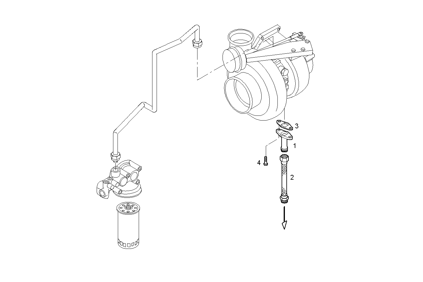 RETURN OIL LINE - F2BE0642A*A002 CURSOR 8 CNG parts diagram