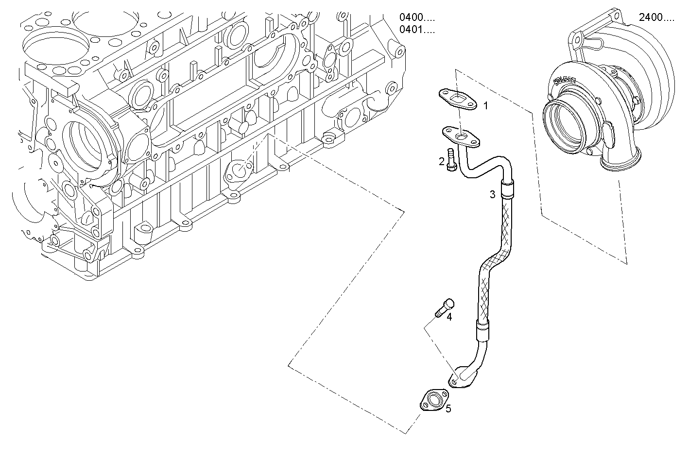 RETURN OIL LINE - F3AE9687B*E001 CURSOR 10 - TIER 3 parts diagram