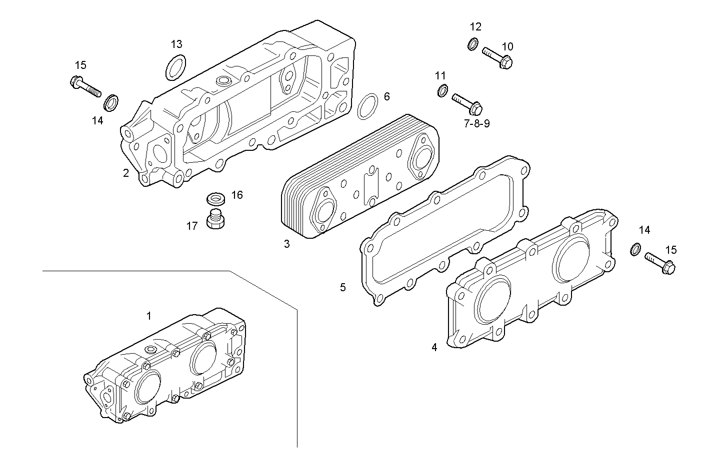 OIL - WATER HEAT EXCHANGER - 8060SRC21.00 8060SRC21 parts diagram