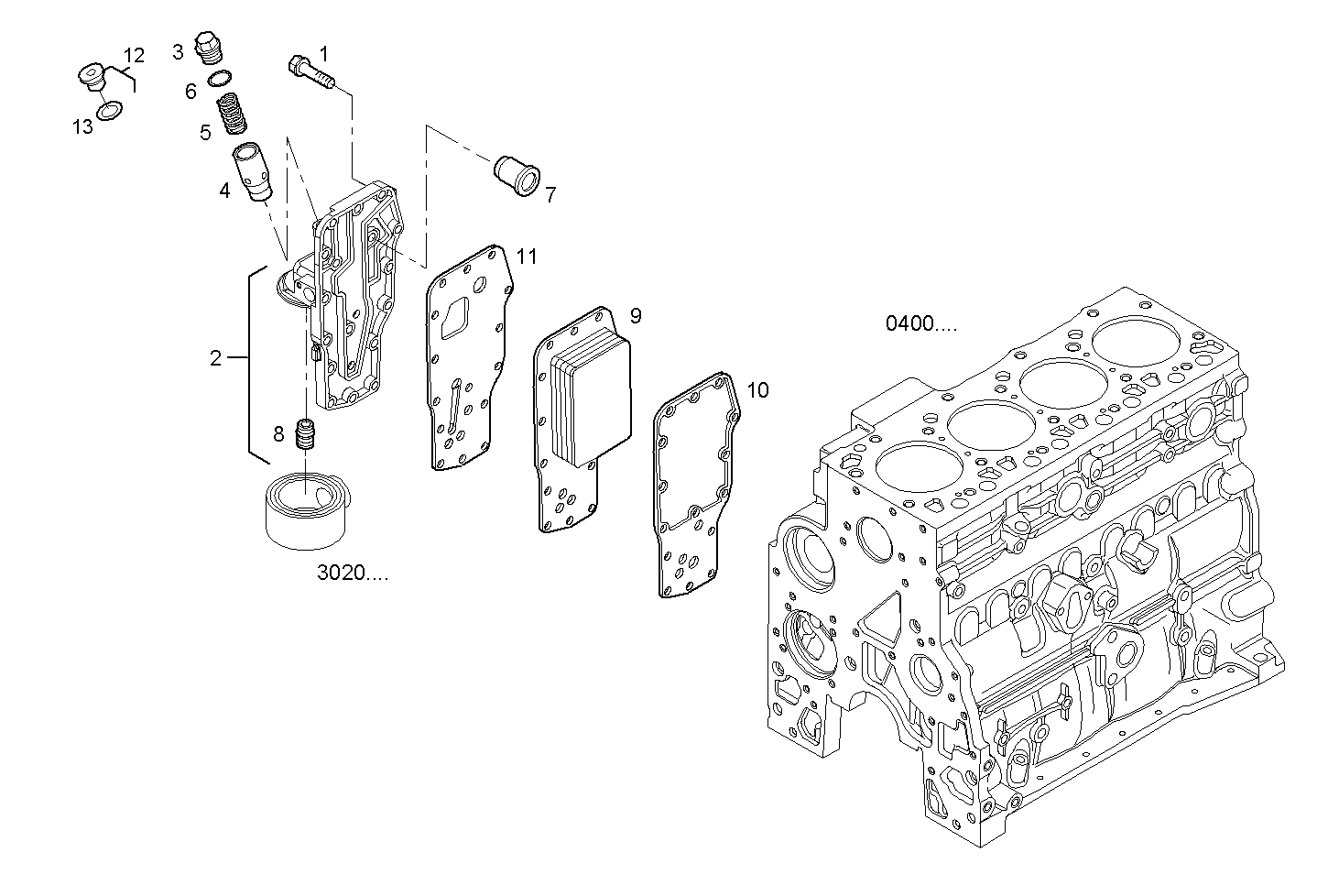 OIL - WATER HEAT EXCHANGER - N45MNTD20.00A002 NEF 4 mechanic. - TIER 2 parts diagram