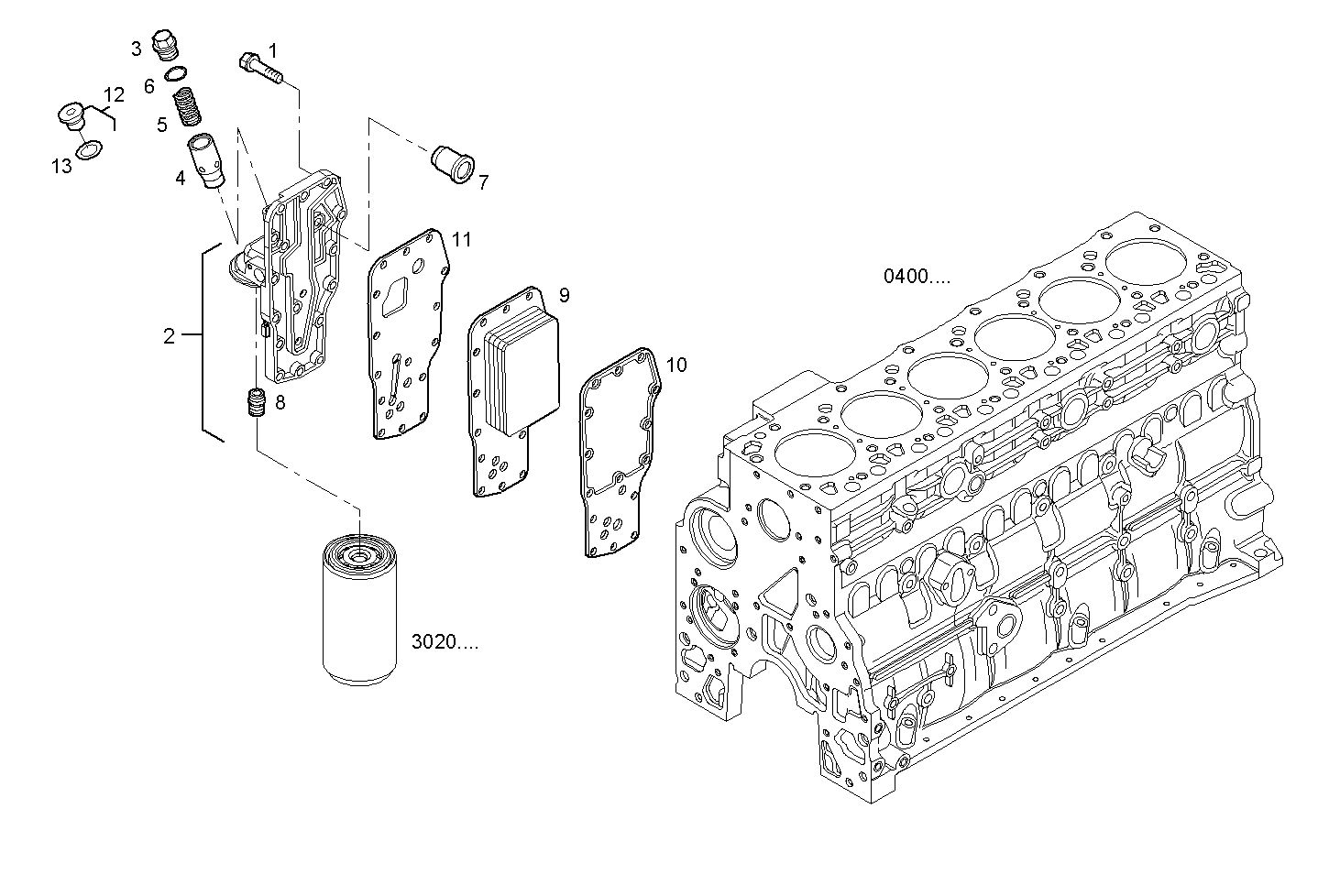 OIL - WATER HEAT EXCHANGER - N67MNTD20.00A002 NEF 6 mechanic. - TIER 2 parts diagram