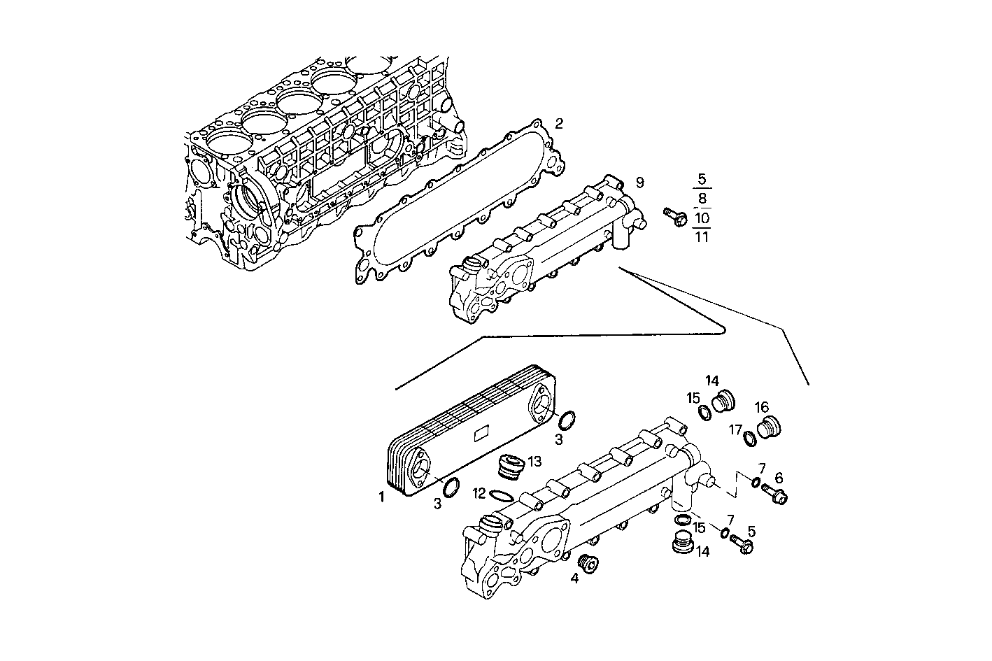 OIL - WATER HEAT EXCHANGER - C78ENSM20.10 CURSOR 8 parts diagram