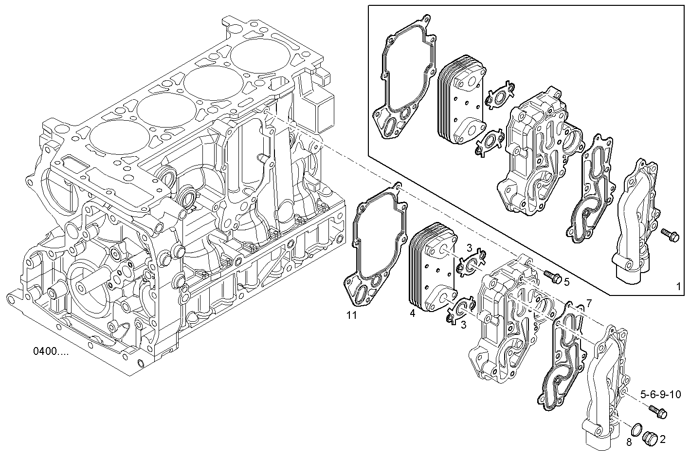 HEAT EXCHANGER - S30ENTM23.10 SOFIM HPI 3.0L parts diagram