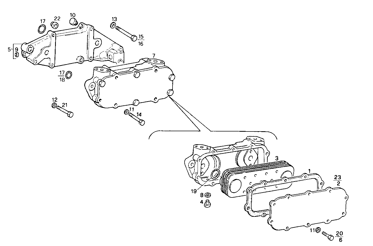 OIL - WATER HEAT EXCHANGER - 8041M08.21 8041M08 parts diagram
