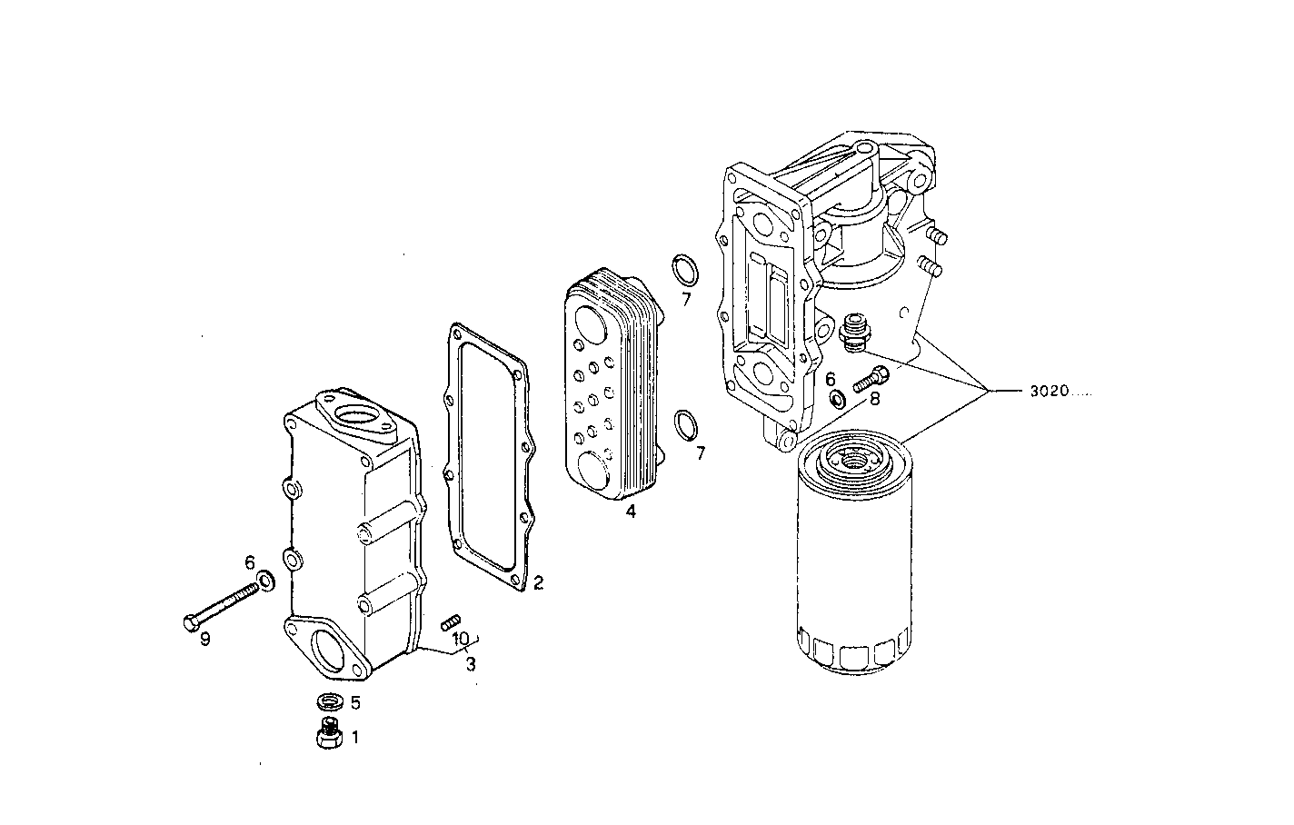 OIL - WATER HEAT EXCHANGER - 8361SI10.00A800 8361SI10 parts diagram