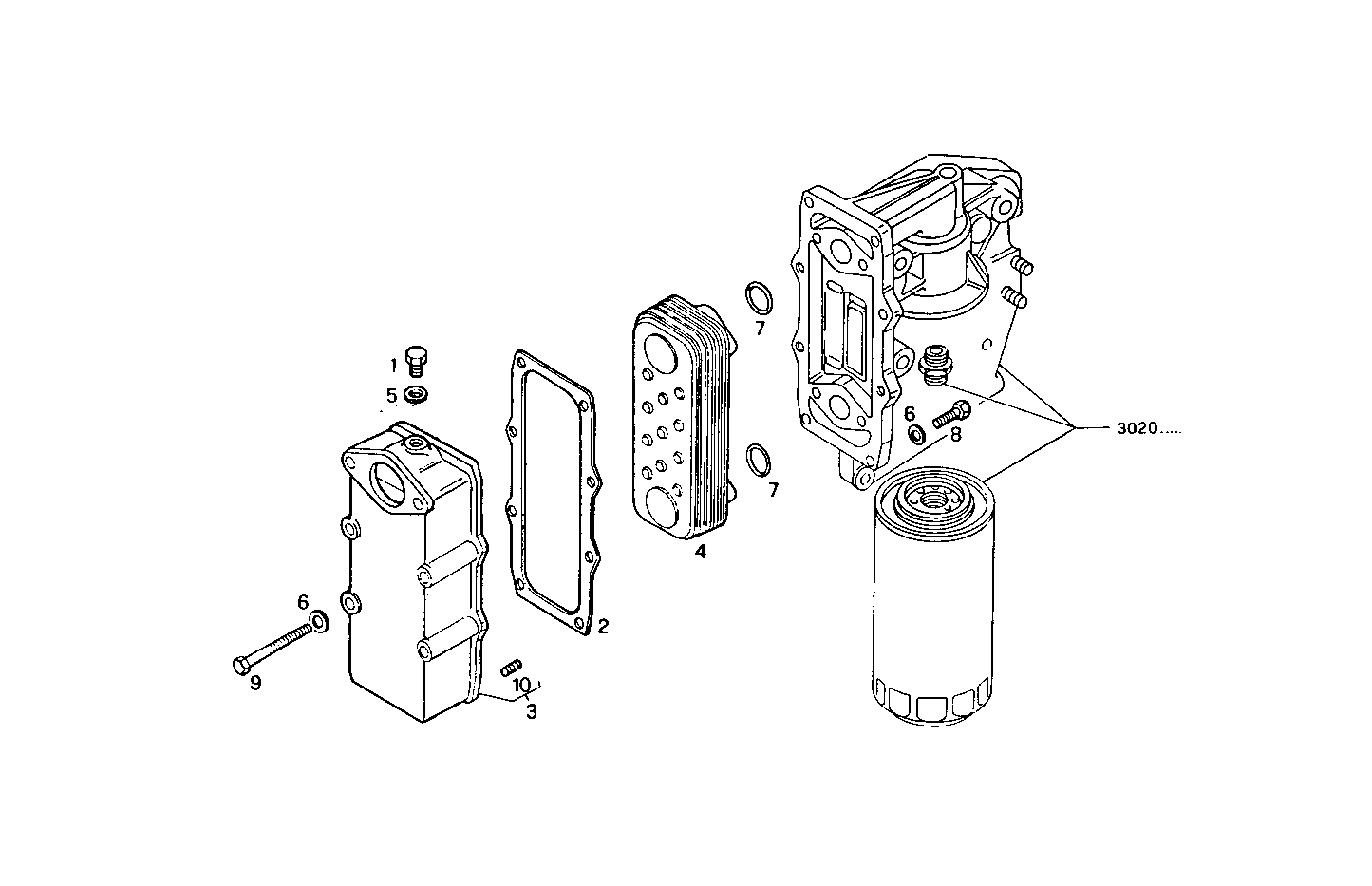OIL - WATER HEAT EXCHANGER - 8361i001.00 8361i001 parts diagram
