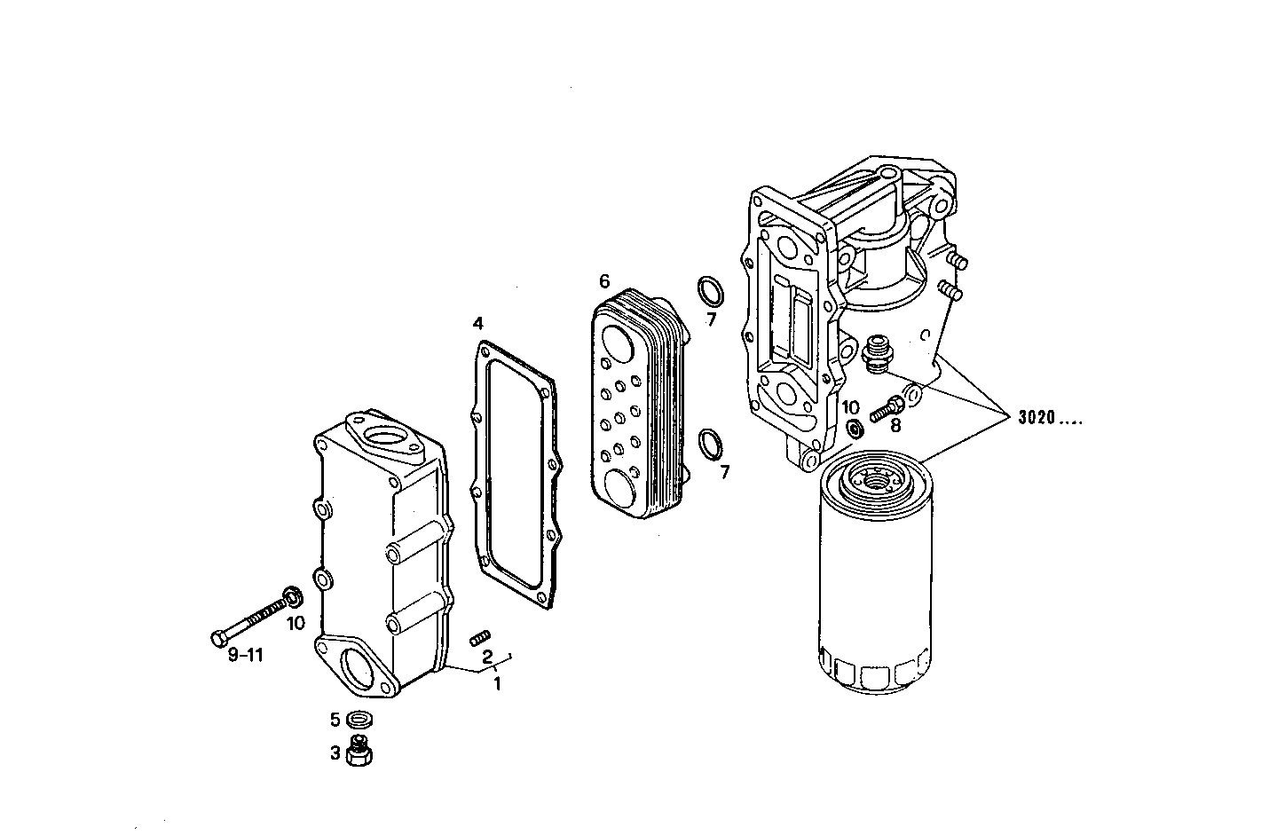 OIL - WATER HEAT EXCHANGER - 8361SRM38.10 8361SRM38 parts diagram